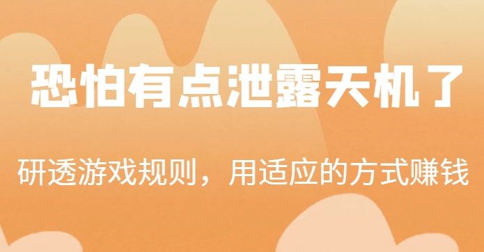 某微信公众号付费文章：研透游戏的规则，用接受的方法挣钱，这几个话，也许有点儿泄漏天机了！-蓝悦项目网