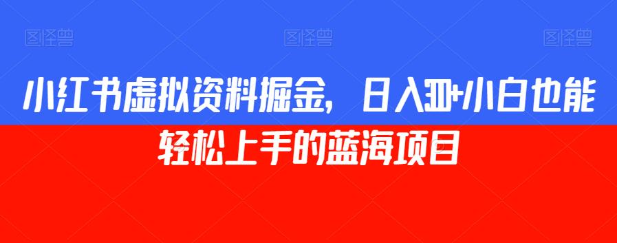 小红书的虚似材料掘金队，日赚300 新手也可以快速上手的蓝海项目【揭密】-蓝悦项目网