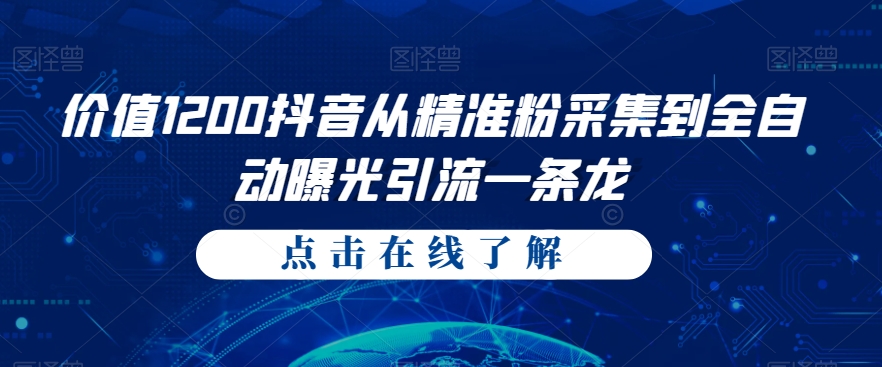 使用价值1200抖音视频从精准粉收集到自动式曝出引流方法一条龙【揭密】-蓝悦项目网