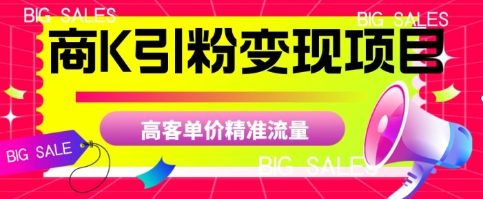 商K引粉转现新项目，高客单价精准流量人群【揭密】-蓝悦项目网