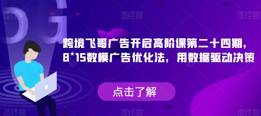 跨境飞哥广告开启高阶课第二十四期，​8*15数模广告优化法，用数据驱动决策-蓝悦项目网