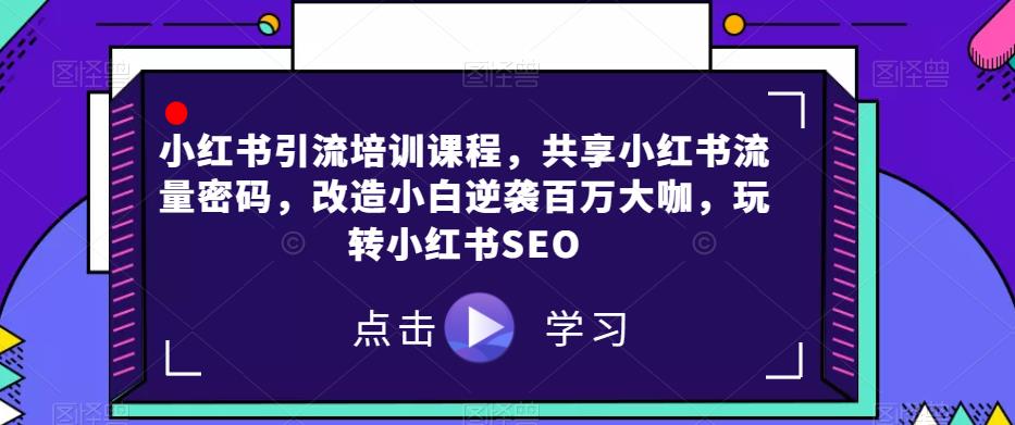 小红书引流培训内容，分享小红书的总流量登陆密码，更新改造新手逆转上百万大佬，轻松玩小红书的SEO-蓝悦项目网