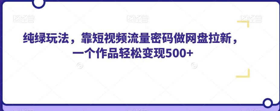 纯绿游戏玩法，靠自媒体流量登陆密码做百度云盘引流，一个著作轻轻松松转现500 【揭密】-蓝悦项目网