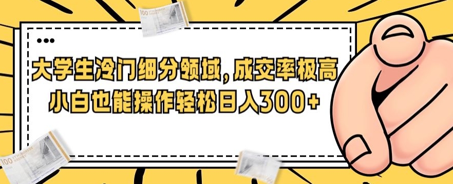 一个大学生小众细分行业，成交转化率非常高，小白都能实际操作，轻轻松松日入300-蓝悦项目网