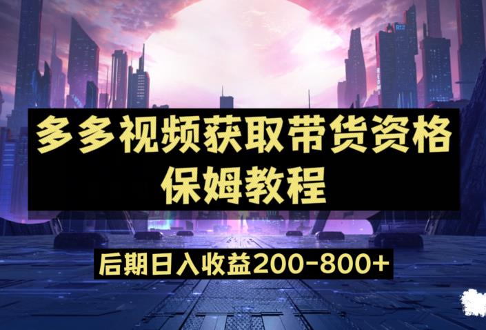 多多视频过新手指南家庭保姆及实例教程，做得好日入800 【揭密】-蓝悦项目网