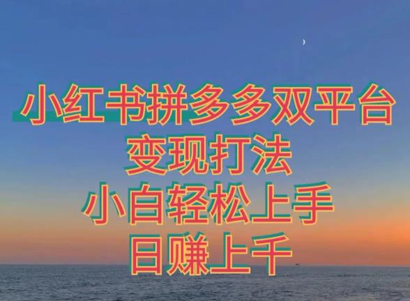 拼多多平台小红书的双平台转现玩法，新手快速上手-蓝悦项目网