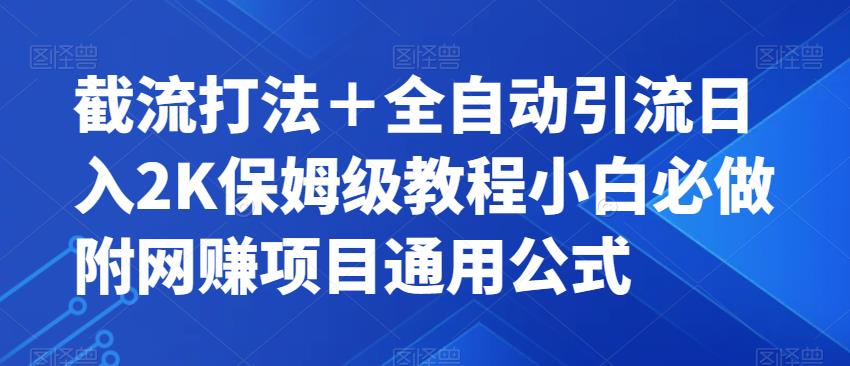 截留玩法＋自动式引流方法日入2K家庭保姆级实例教程新手必须要做的，附新项目通用性公式计算【揭密】-蓝悦项目网