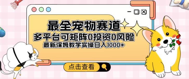 全新升级小宠物跑道全平台轻轻松松日入500 ，0风险性，0项目投资，可引流矩阵长期性收益-蓝悦项目网