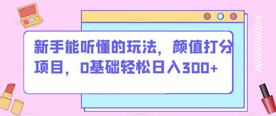 初学者听得懂游戏的玩法，颜值打分新项目，0基本轻轻松松日入300-蓝悦项目网