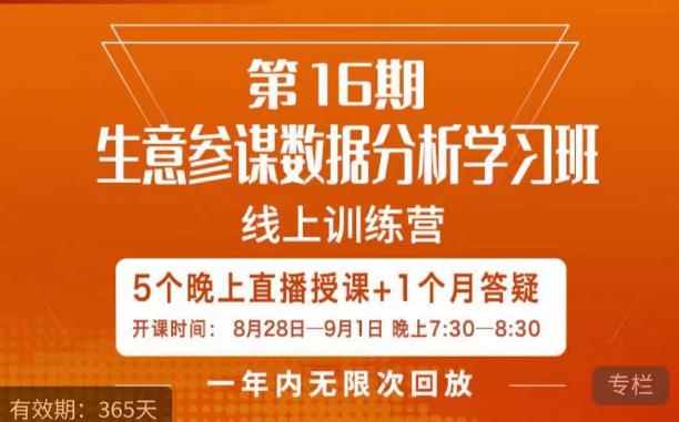 平静·淘宝生意参谋数据统计分析培训班，处理店家4大关注点，学会分析数据信息，推出爆款！-蓝悦项目网