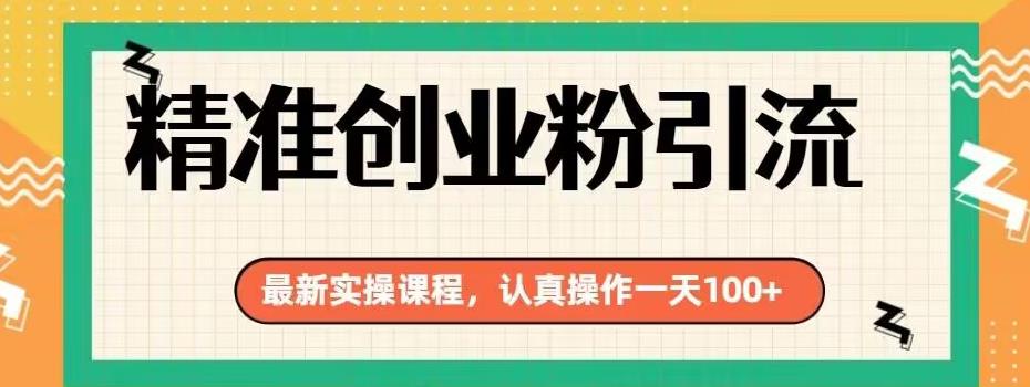 精确自主创业粉引流方法全新实际操作课程内容，用心实际操作一天100-蓝悦项目网