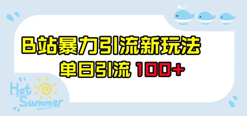 B站暴力行为引流方法新模式，单日引流方法100 【揭密】-蓝悦项目网