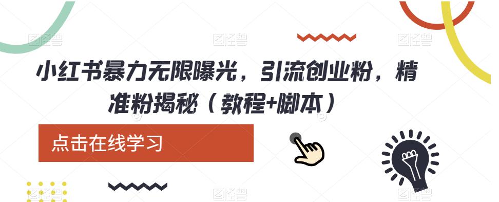 小红书的暴力行为无尽曝出，引流方法自主创业粉，精准粉揭密（实例教程 脚本制作）-蓝悦项目网