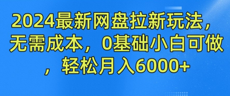 2024最新网盘拉新模式，不用成本费，0基本小白可做，轻轻松松月入6000 【揭密】-蓝悦项目网