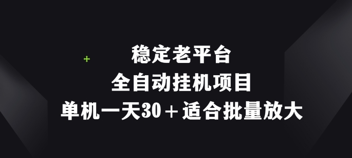 平稳老平台，全自动挂机新项目，单机版一天30 适宜大批量变大-蓝悦项目网