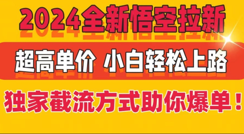 2024全新升级孙悟空引流，极高价格，独家代理截留方法帮助你打造爆款，新手快速上手-蓝悦项目网