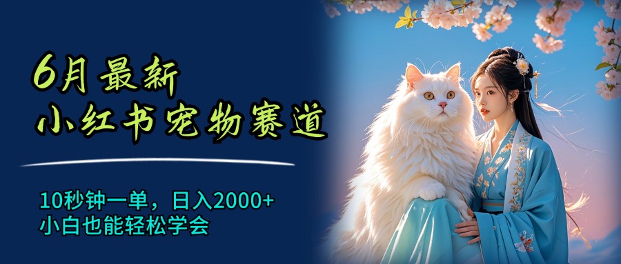 （11771期）6月全新小红书的小宠物跑道，10秒左右一单，日入2000 ，新手都可以轻松懂得-蓝悦项目网