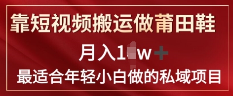 靠短视频搬运做莆田鞋子月入1w 简易爆利，比较适合年轻小白忙活的私域变现新项目-蓝悦项目网