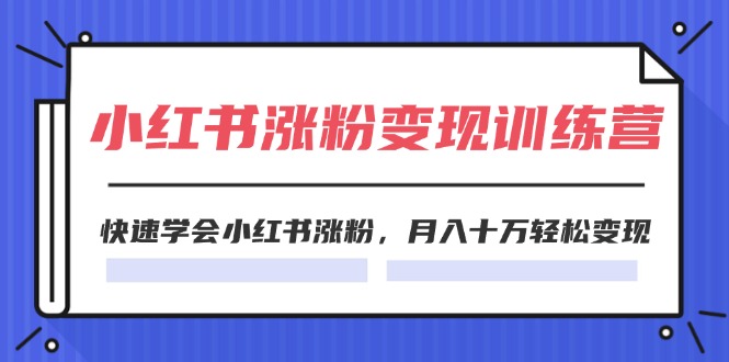 2024小红书的19天增粉转现夏令营，迅速懂得小红书的增粉，月入十万轻轻松松转现（42节）-蓝悦项目网