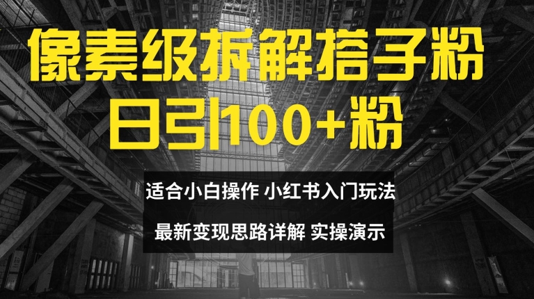 像素级拆卸搭子粉，日引100 ，新手看了可入门，全新转现构思详细说明【揭密】-蓝悦项目网