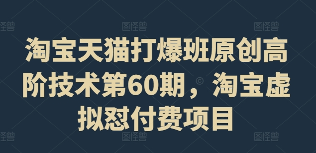 天猫打穿班原创设计高级技术性第60期，淘宝虚拟怼付钱新项目-蓝悦项目网