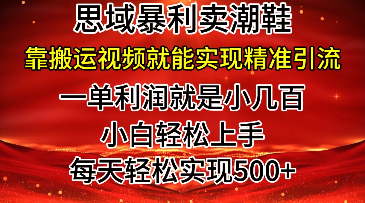 公域卖潮牌鞋子爆利游戏玩法，新手快速上手，日赚多张，轻松，只靠搬运视频就可精准引流方法-蓝悦项目网