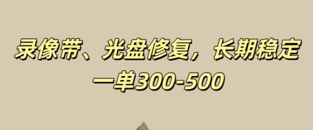 光碟视频修补，持续稳定，不耗号，一单300-500-蓝悦项目网