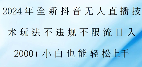 2024年全新抖音无人直播技术玩法，日入2k，小白也能轻松上手-蓝悦项目网