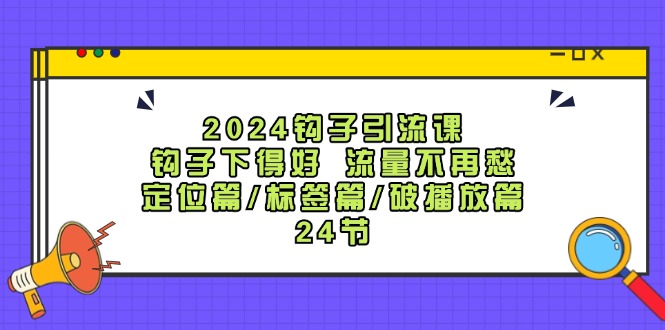 （12097期）2024钩子·引流课：钩子下得好 流量不再愁，定位篇/标签篇/破播放篇/24节-蓝悦项目网