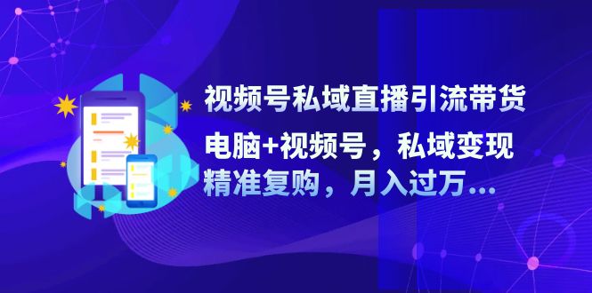 视频号私域直播引流带货：电脑+视频号，私域变现，精准复购，月入过万-蓝悦项目网