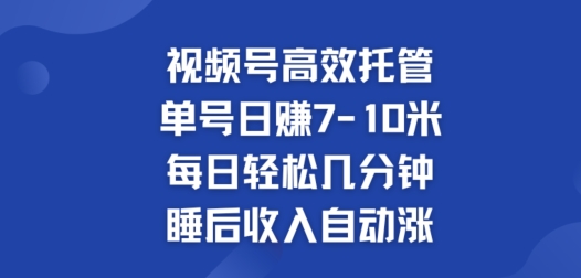 微信视频号高效率代管，运单号日赚7-10米，每日轻轻松松数分钟，睡后收入全自动涨-蓝悦项目网