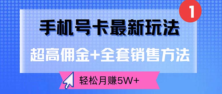 （12375期）手机号卡最新玩法，超高佣金+全套销售方法，轻松月赚5W+-蓝悦项目网