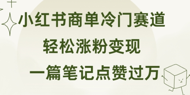 小红书的商单小众跑道 一篇手记关注点赞破万 轻轻松松增粉转现-蓝悦项目网