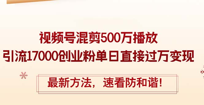 （12391期）精华帖视频号混剪500万播放引流17000创业粉，单日直接过万变现，最新方…-蓝悦项目网