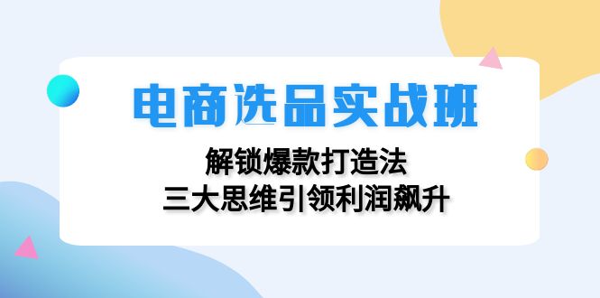 （12398期）电商选品实战班：解锁爆款打造法，三大思维引领利润飙升-蓝悦项目网