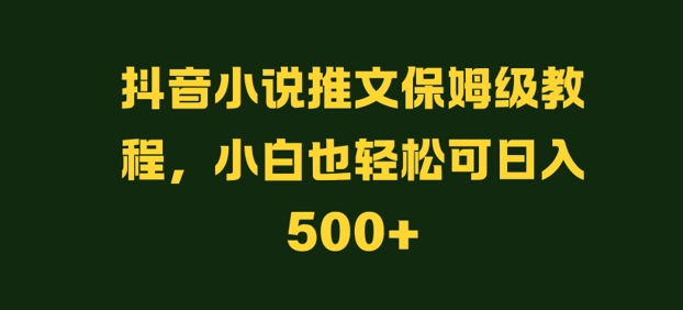 抖音小说推文保姆级教程，小白也轻松可日入500+-蓝悦项目网