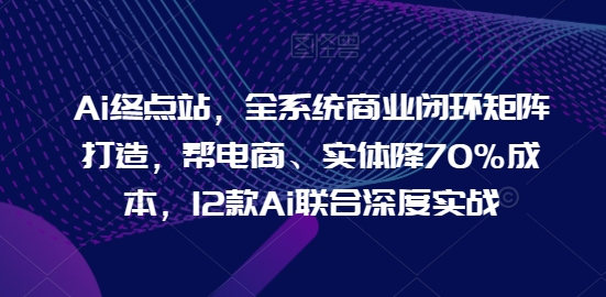 Ai终点站，全系统商业闭环矩阵打造，帮电商、实体降70%成本，12款Ai联合深度实战【0906更新】-蓝悦项目网