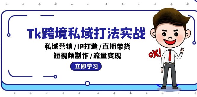 （12598期）Tk跨境私域打法实战：私域营销/IP打造/直播带货/短视频制作/流量变现-蓝悦项目网