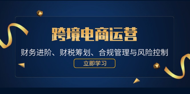 （12592期）跨境电商运营：财务进阶、财税筹划、合规管理与风险控制-蓝悦项目网