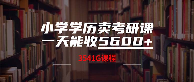 （12556期）小学学历卖考研课程，一天收5600（附3580G考研合集）-蓝悦项目网