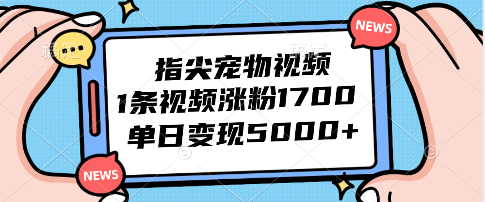 （12549期）指尖宠物视频，1条视频涨粉1700，单日变现5000+-蓝悦项目网