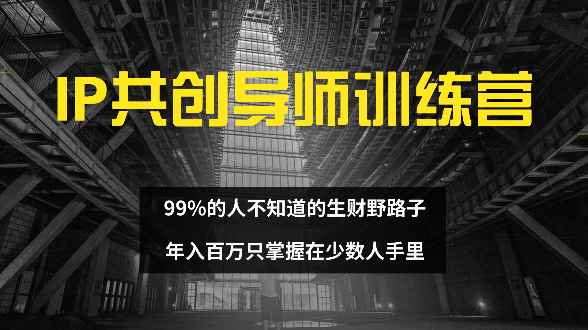 （12504期）IP共创导师训练营 99%的人不知道的生财野路子 只掌握在少数人手里-蓝悦项目网