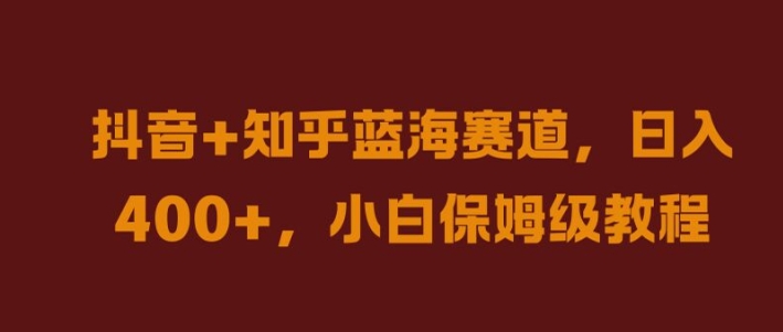 抖音+知乎蓝海赛道，日入几张，小白保姆级教程【揭秘】-蓝悦项目网