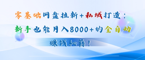 零基础网盘拉新+私域引流：新手也能月入50000+的全自动赚钱秘籍!-蓝悦项目网