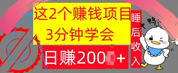 这2个项目，3分钟学会，日赚几张，懒人捡钱-蓝悦项目网