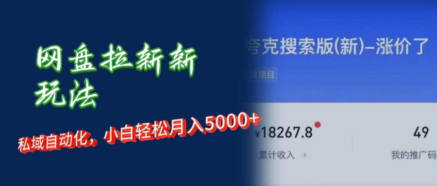 （12691期）网盘拉新新玩法：短剧私域玩法，小白轻松月入5000+-蓝悦项目网