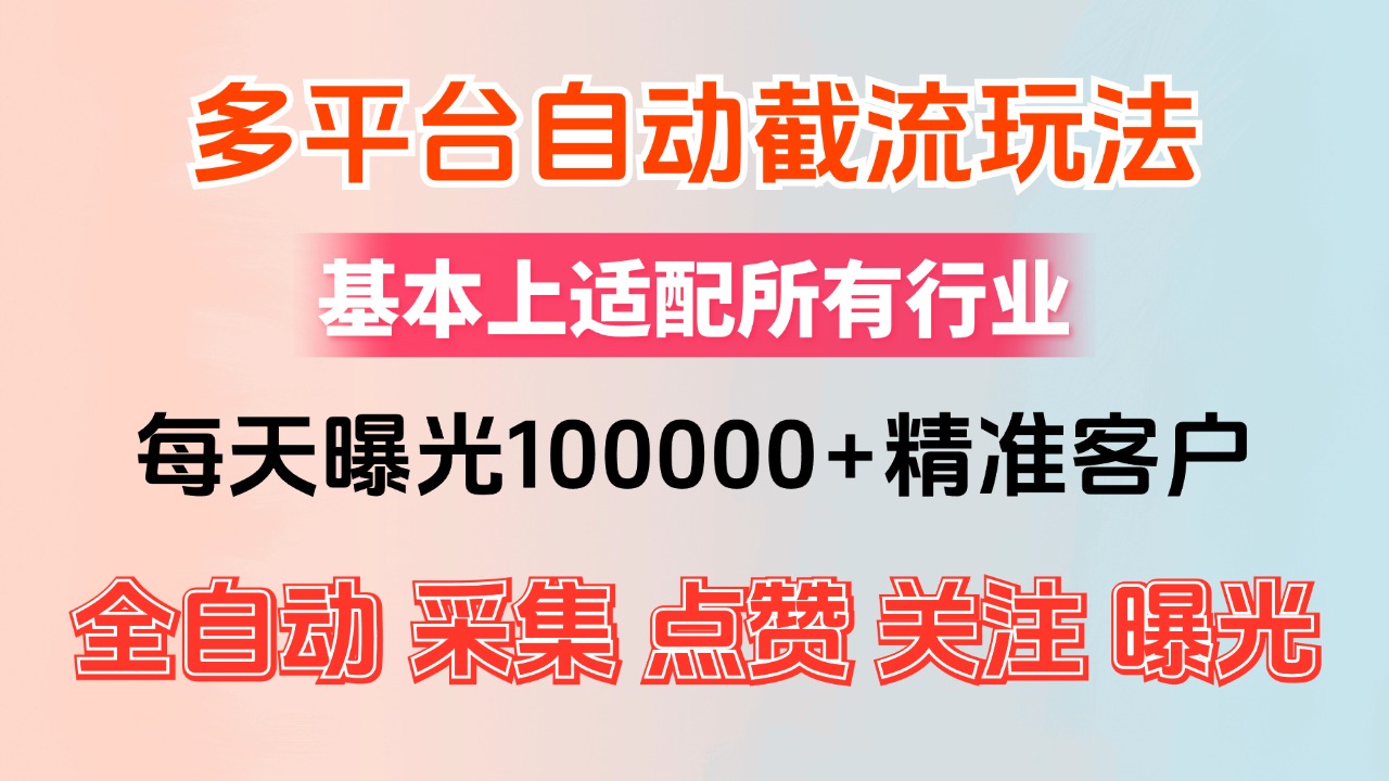 （12709期）小红书抖音视频号最新截流获客系统，全自动引流精准客户【日曝光10000+…-蓝悦项目网