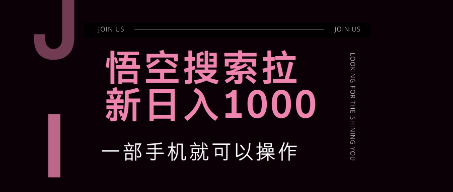 （12717期）悟空搜索类拉新 蓝海项目 一部手机就可以操作 教程非常详细-蓝悦项目网