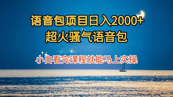 （12734期）语音包项目 日入2000+ 超火骚气语音包小白看完课程就能马上实操-蓝悦项目网