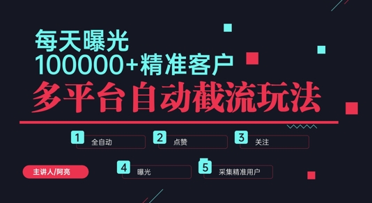 小红书抖音视频号最新截流获客系统，全自动引流精准客户【日曝光10000+】基本上适配所有行业-蓝悦项目网